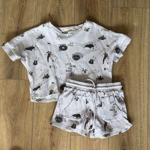 Taylor swift 2 -Piece Graphic waffle Tee & Shorts Set lavender